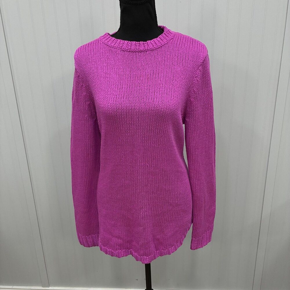 Lauren Ralph Lauren Women Pink Knit Sweater XL Crewneck 100% Acrylic Pullover